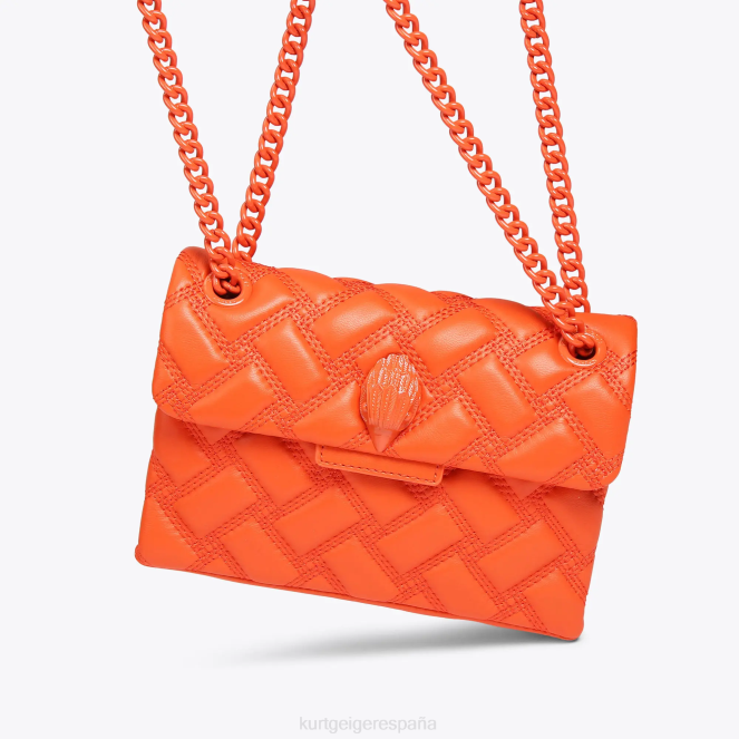Kurt Geiger mujer londres mini kensington empapar 2LPR15 | bolsas naranja